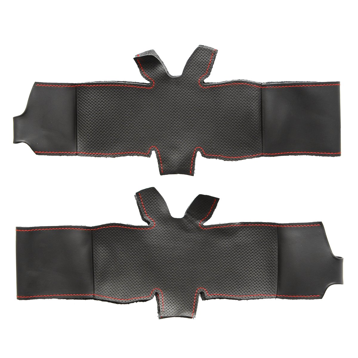 Loncky Auto Custom Fit OEM Black Genuine Leather Steering Wheel Covers